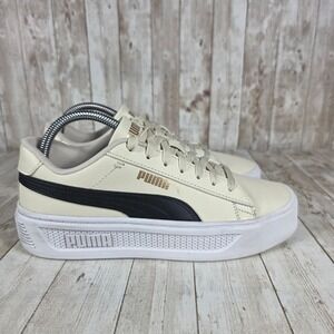 Puma Women's Platform Sneakers‎ Casual Shoes Size 8.5 Cream Black Accent